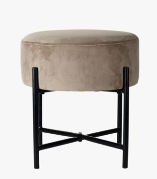 Velvet rund jakkara tumma hiekka