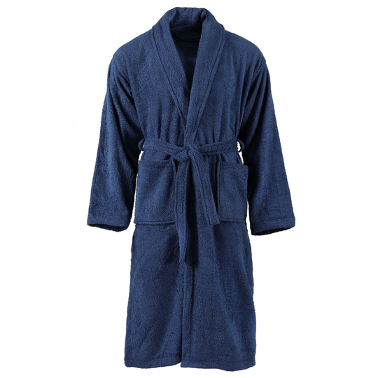 vidaXL Unisex froteekylpytalkki 100 % puuvilla laivastonsininen XXL