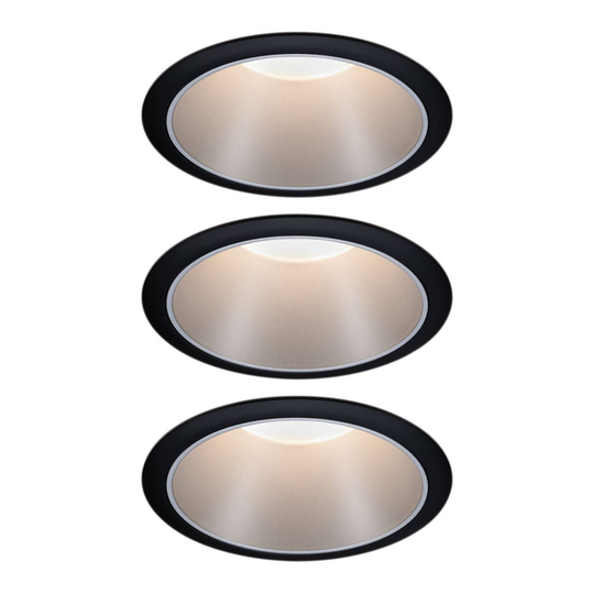 Paulmann Cole LED-Spotlight hopea-musta 3 kpl