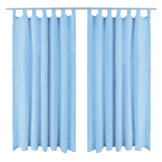 vidaXL Mikro-satiiniverhot silmukoilla 2 kpl 140x225 cm Turkoosi