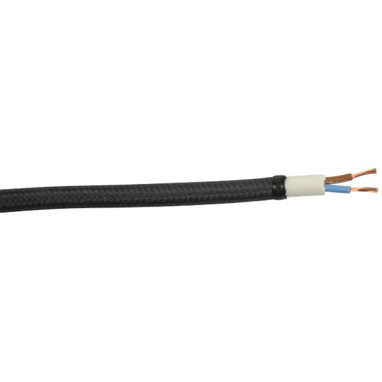 Gelia 4070810082 Tekstiilijohto SKK, 2X0.75, 3 m Musta