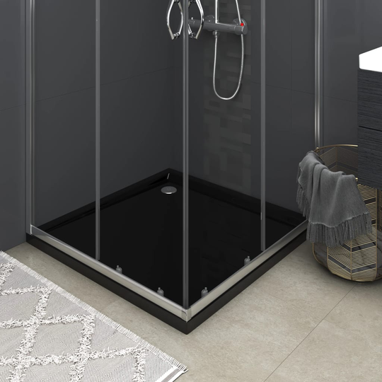 vidaXL Suihkualusta neliö ABS musta 90x90 cm