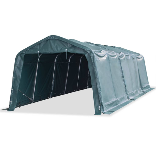 vidaXL Irrotettava karjateltta PVC 550 g/m² 3,3x9,6 m tummanvihreä