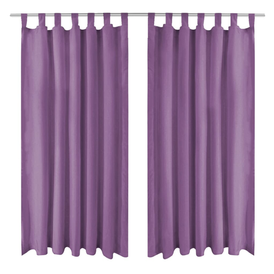vidaXL Mikro-satiiniverhot silmukoilla 2 kpl 140x175 cm Violetti