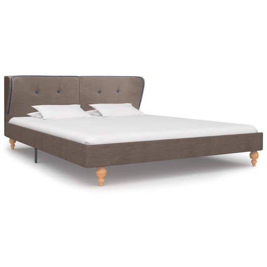 280715 vidaXL Bed Frame Taupe Fabric 150x200 cm (UK/NO/IE/FI/DE/FR/NL only)