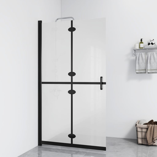 vidaXL Walk-in suihkuseinä kokoontaittuva ESG-huurrelasi 110x190 cm