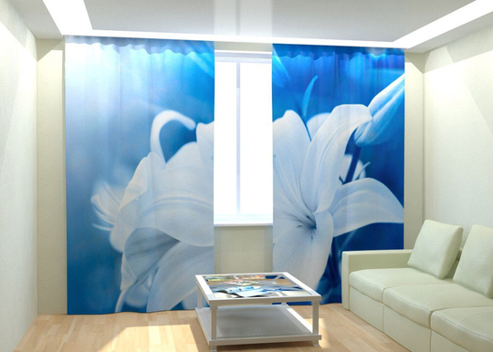 Kuvaverhot WHITE LILY 300x260 cm