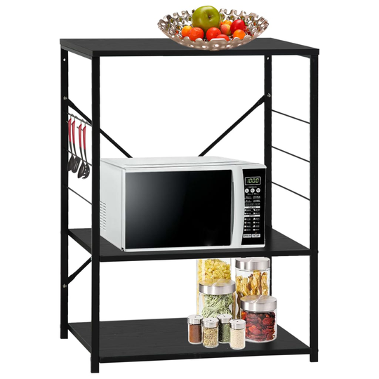 vidaXL Mikroaaltouunikaappi musta 60x39,6x79,5 cm lastulevy
