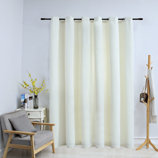 vidaXL Pimennysverho metallirenkailla sametti kerma 290x245 cm