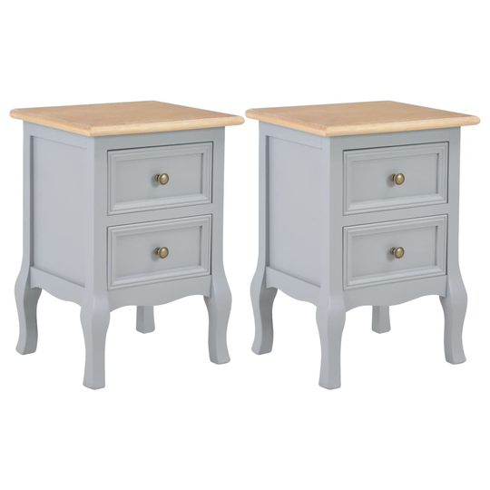 vidaXL Yöpöydät 2kpl MDF 35x30x49 cm harmaa