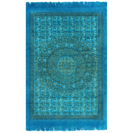 vidaXL Kilim matto puuvilla 120x180 cm kuviolla turkoosi