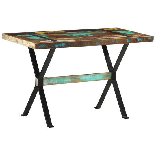 vidaXL Ruokapöytä 120x60x76 cm kierrätetty täyspuu