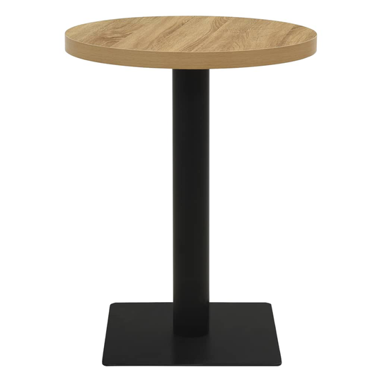 vidaXL Bistropöytä tammenvärinen 60 cm MDF ja teräs
