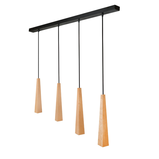Envolight Wooden Square Cones-riippuvalo 4 lamppua