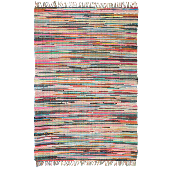 vidaXL Käsin kudottu Chindi-matto puuvilla 200x290 cm monivärinen