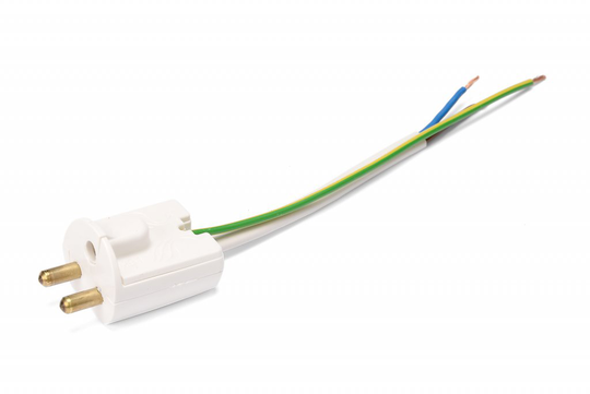 Lamp plug 14cm cable Grounded (valkoinen)