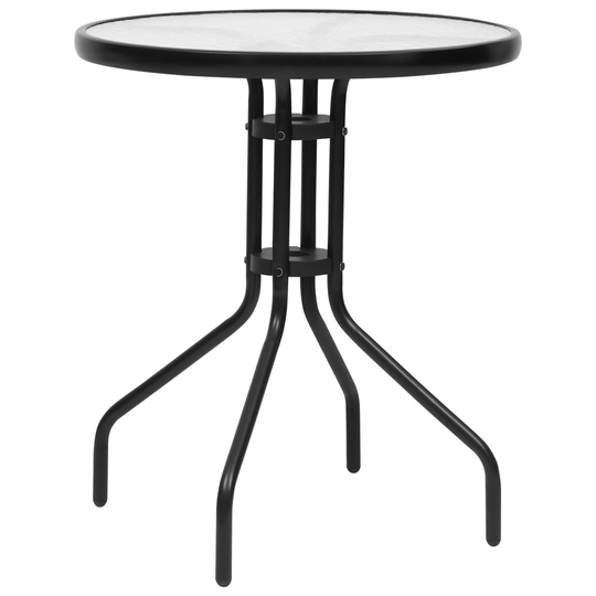 vidaXL Puutarhapöytä musta Ø60x70 cm teräs