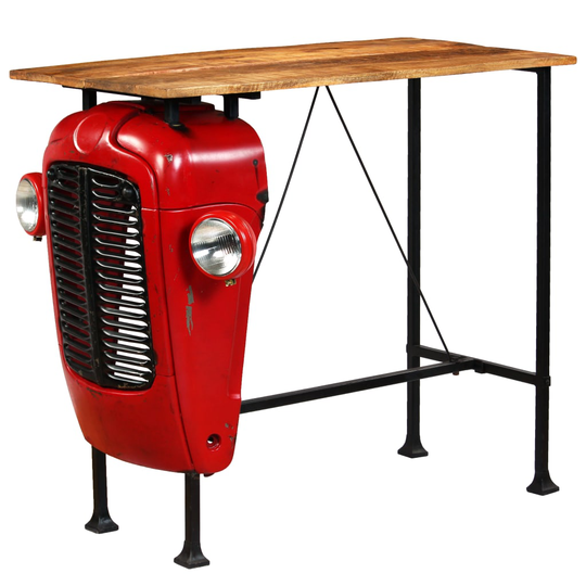 vidaXL Korkea traktoripöytä mangopuu 60x120x107 cm punainen