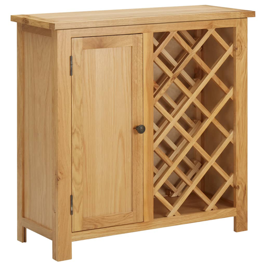 vidaXL Viinikaappi 11 pullolle 80x32x80 cm täysi tammi