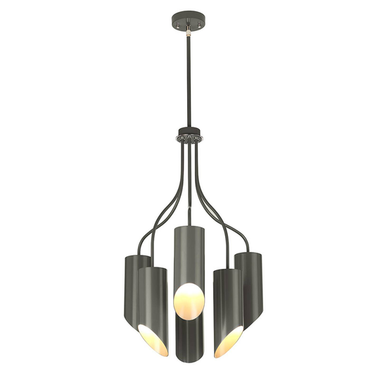 Quinto-riippuvalo, 6-lamp., tummanharmaa/nikkeli