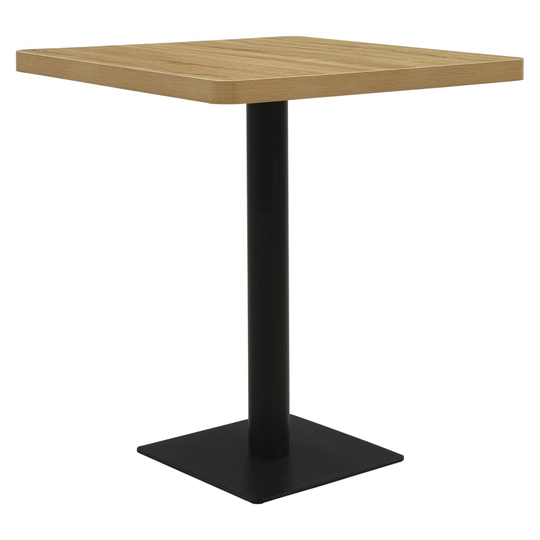 vidaXL Bistropöytä tammenvärinen 80x80x75 cm MDF ja teräs