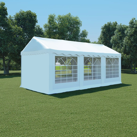 vidaXL Puutarhakatos PVC 3x6 m valkoinen