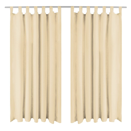 vidaXL Mikro-satiiniverhot silmukoilla 2 kpl 140x225 cm Beige