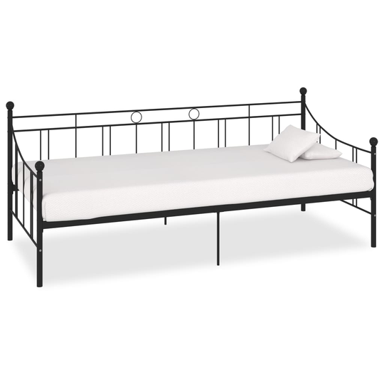 vidaXL Päivävuoteenrunko musta metalli 90x200 cm