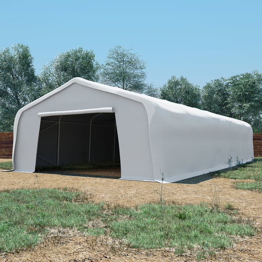 vidaXL Varastoteltta PVC 550 g/m² 6x12 m valkoinen