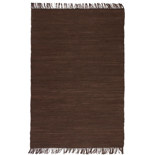 vidaXL Käsinkudottu Chindi-matto puuvilla 200x290 cm ruskea