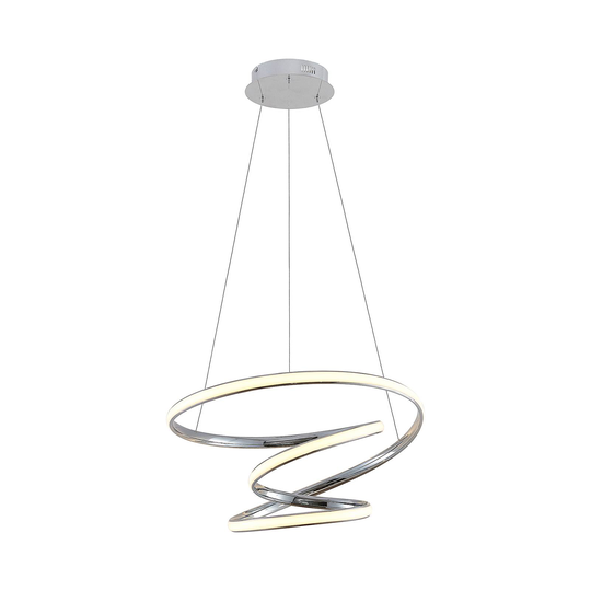 Lucande Sakina -LED-riippuvalaisin, kromi Ø 58 cm
