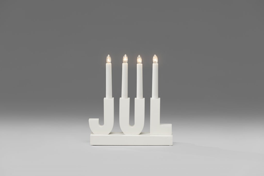 Candlestick JUL 4lj trä (valkoinen)