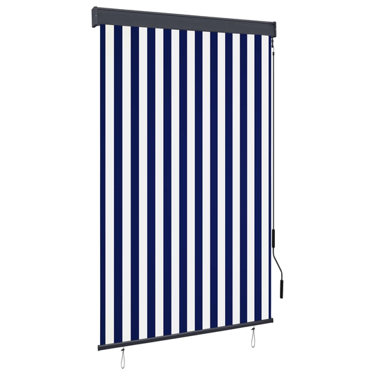 vidaXL Ulkorullaverho 120x250 cm sininen ja valkoinen
