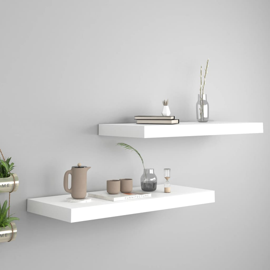 vidaXL Kelluvat seinähyllyt 2 kpl valkoinen 60x23,5x3,8 cm MDF