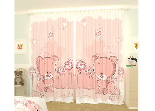 Kuvaverhot PINK BEARS 300x260 cm