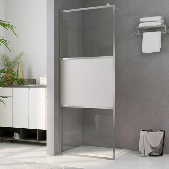 vidaXL Walk-in suihkun seinäke puoliksi huurrutettu ESG-lasi 80x195 cm