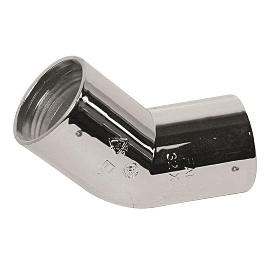 Faluplast 2910379 Taivutettu putki 45°, kromattu 32 mm