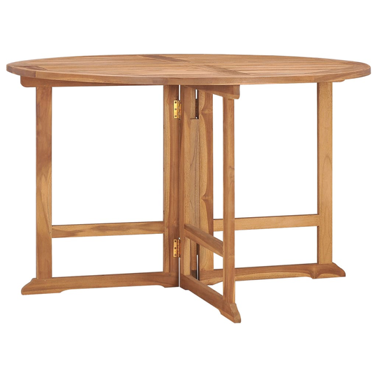 vidaXL Kokoontaittuva puutarhan ruokapöytä Ø110x75 cm täysi tiikki