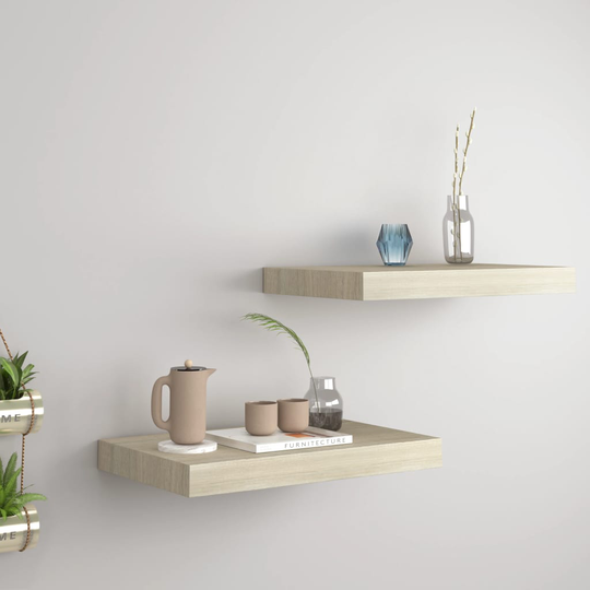 vidaXL Kelluvat seinähyllyt 2 kpl tammi 40x23x3,8 cm MDF