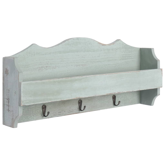 vidaXL Seinälle kiinnitettävä naulakko vihreä 50x10x23 cm puu