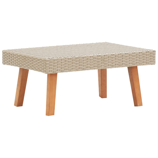 vidaXL Puutarhan sohvapöytä polyrottinki beige