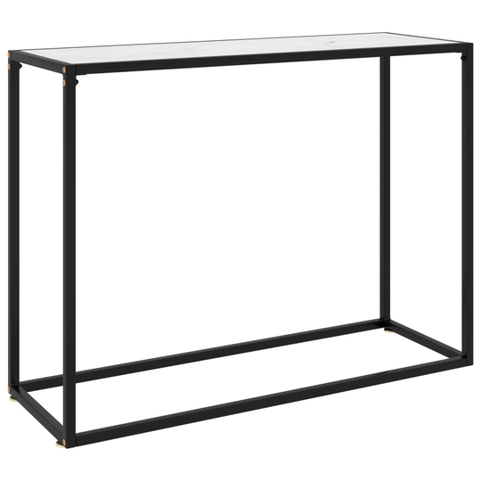 vidaXL Konsolipöytä valkoinen 100x35x75 cm karkaistu lasi