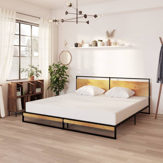 vidaXL Sängynrunko metalli 200x200 cm