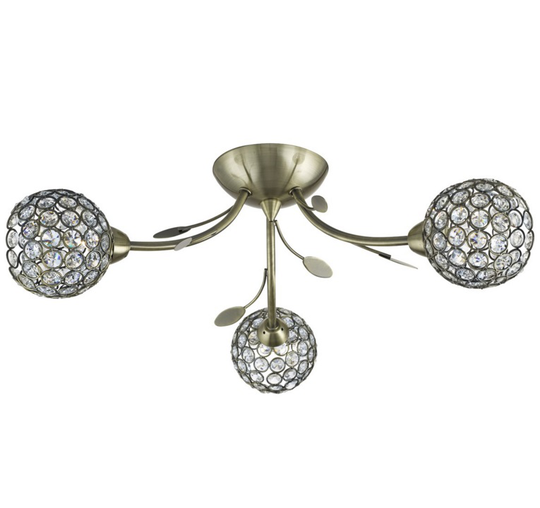 Bellis 3 ceiling light (antiikki messinki)