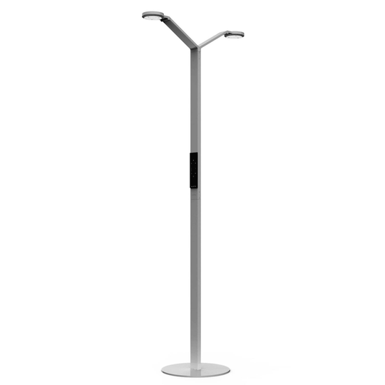 Luctra Floor Twin Radial LED-lattiavalo alumiini