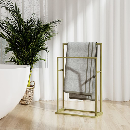 vidaXL Vapaasti seisova pyyheteline kultainen 48x24x78,5 cm rauta