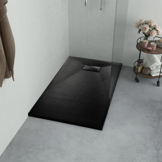 vidaXL Suihkualusta 120x70 cm SMC musta