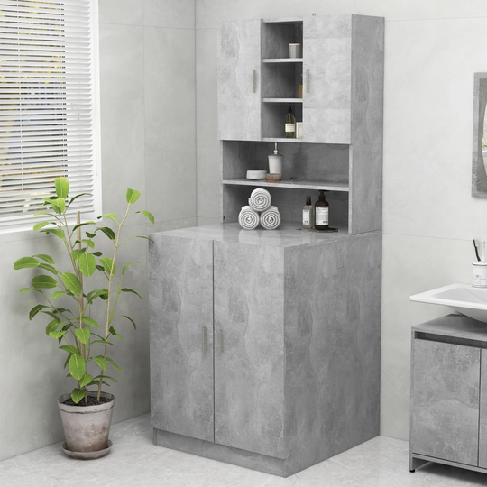 vidaXL Pesukonekaappi betoninharmaa 70,5x25,5x90 cm