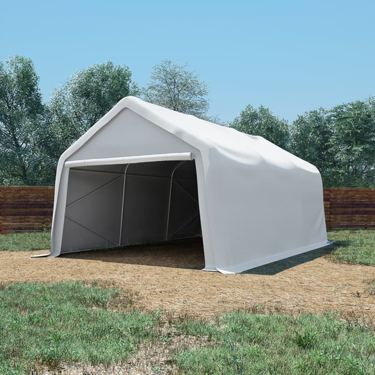 vidaXL Varastoteltta PVC 550 g/m² 4x6 m valkoinen