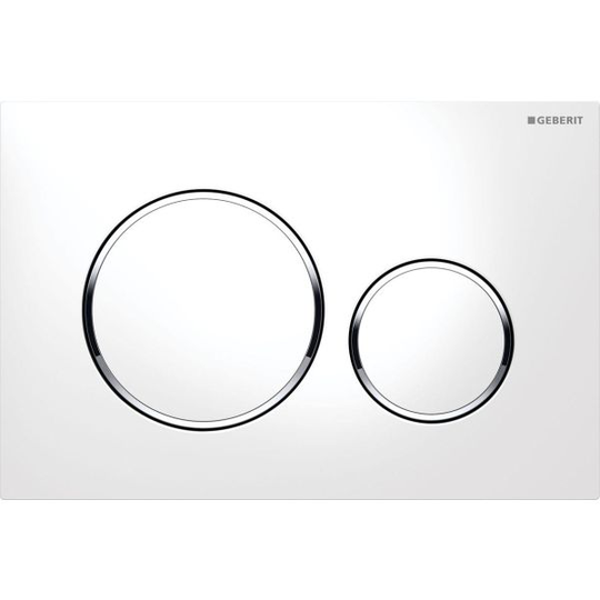 Geberit Sigma 20 Huuhtelulevy kaksoishuuhtelu Valkoinen/kromi